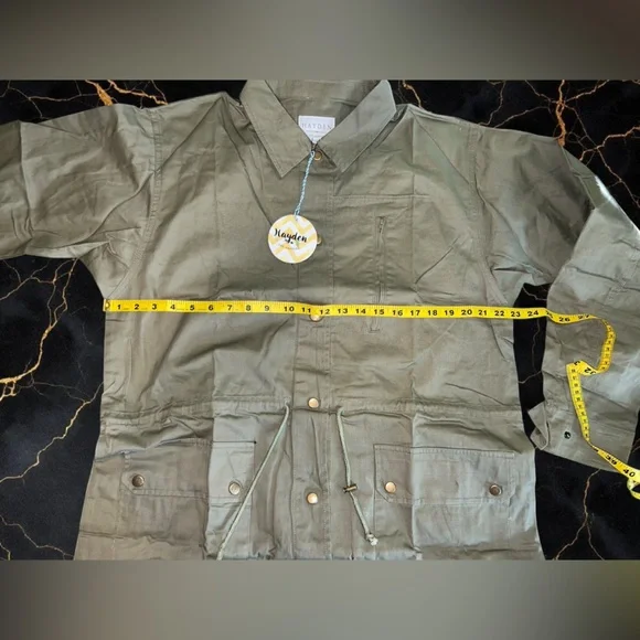 Hayden Olive Utility Jacket with Colorful Embroidery - Picture 3 of 12